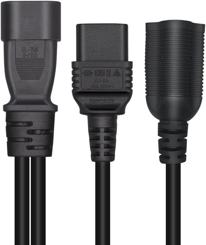 TEWOXIN IEC320 IEC C14 to C19 + NEMA 5-20R Y Splitter Power Cord,for Data Center PDU & High-Power Servers(1FT/0.3M) - Image 5